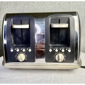 GE 4-Slice Toaster Stainless Steel Extra-Wide Slots 7 Shade Settings‎ 1400W NWOB